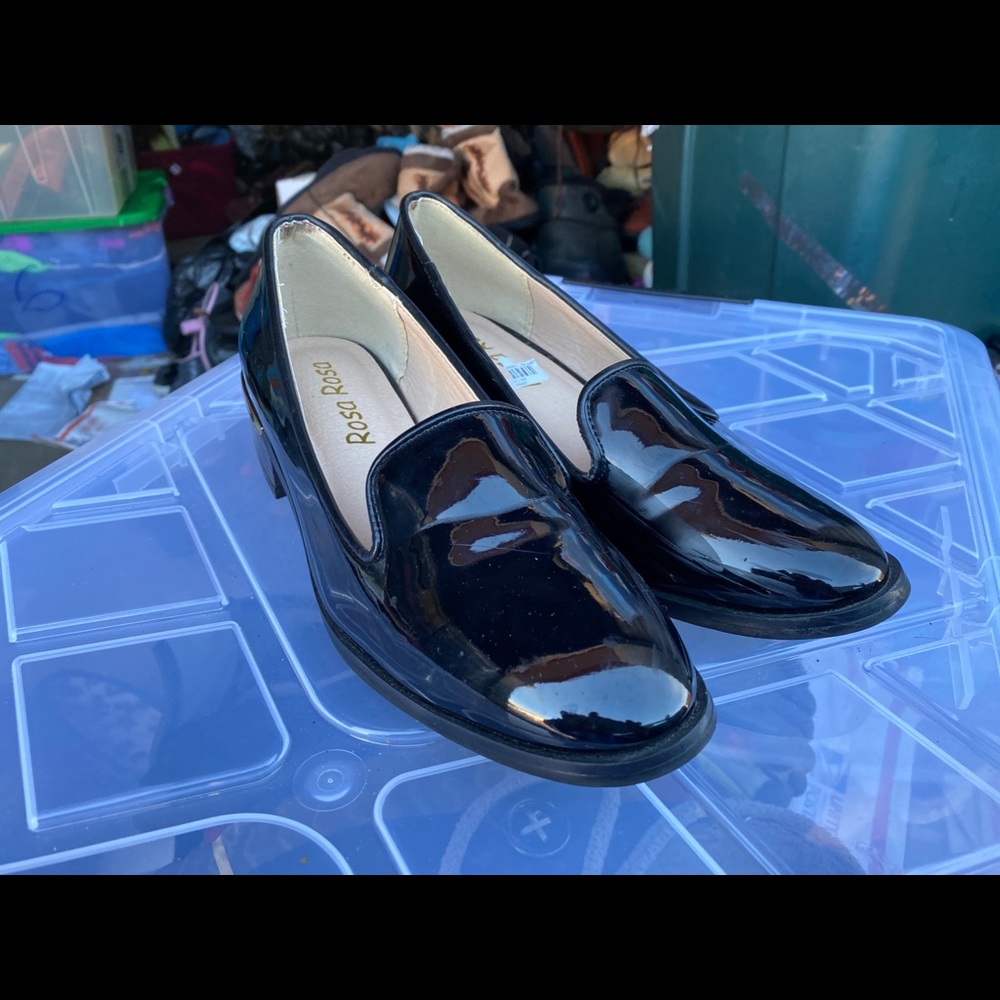 Rosa Rosa Black Shinnies Slip On Wedge Shoes S 9.5 - Picture 3 of 11